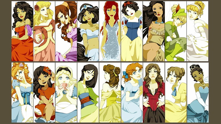 Disney, Cartoon, Collage, Snow White, HD wallpaper