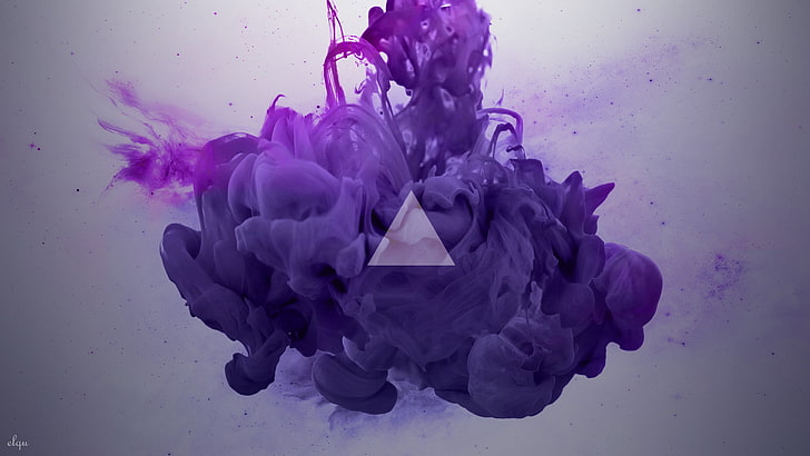 purple smoke digital wallpaper, ink, abstract, digital art, Alberto Seveso