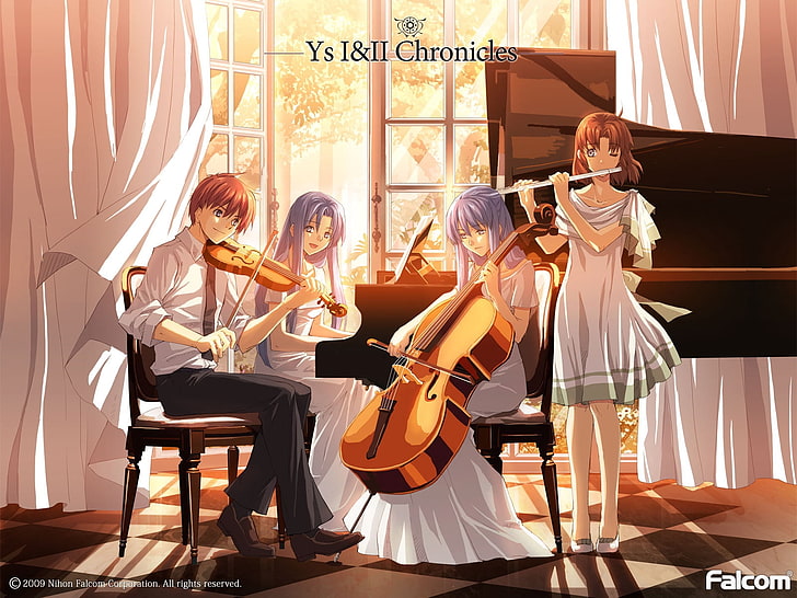 YS 1 and 2 Chronicles wallpaper, boy, girl, room, musical instruments