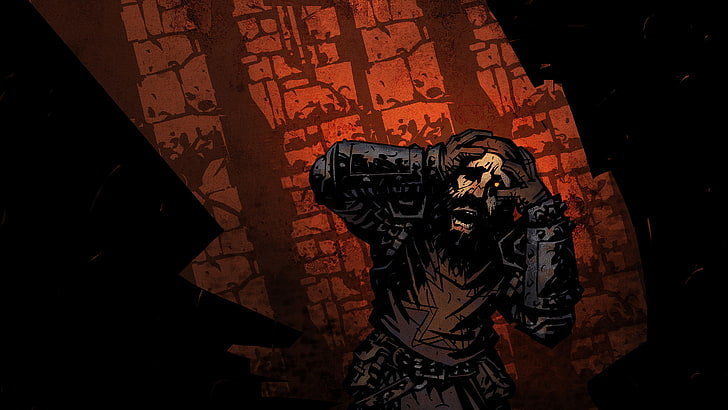 Darkest Dungeon, video games, night, real people, one person