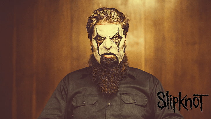 Slipknot musician, James Root, mask, portrait, one person, indoors