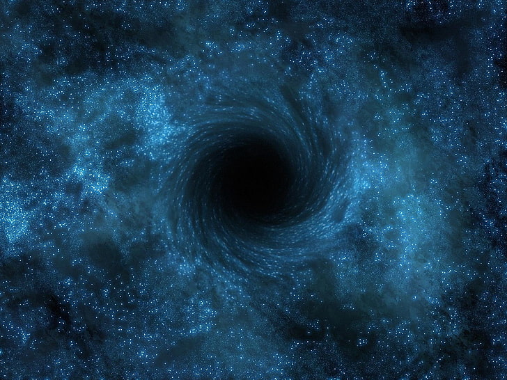 galaxy black hole, supermassive, rotation, light, abstract, backgrounds, HD wallpaper