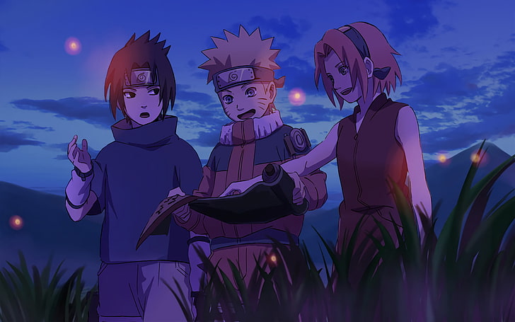Desenho Naruto, Sakura e Sasuke ( Naruto, Sakura and Sasuke Drawing ) - [ Naruto Clássico ]