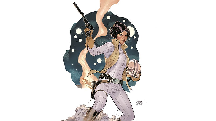 Star Wars Princess Lea illustration, Terry Dodson, Rachel Dodson, HD wallpaper