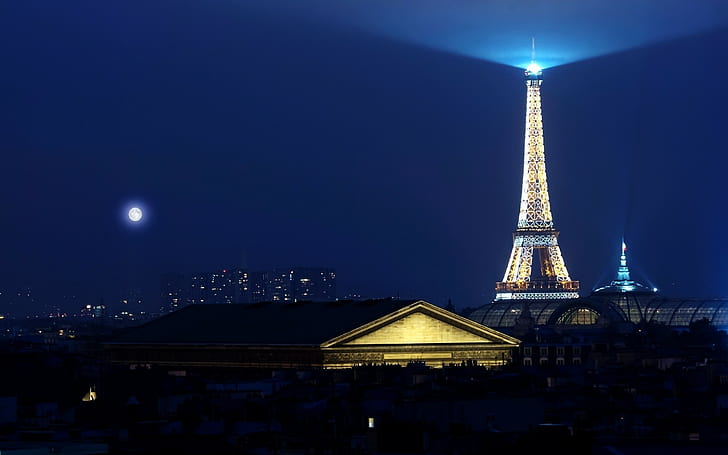 Hd Wallpaper Eiffel Tower Paris Night Lights Buildings Hd