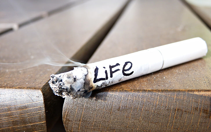 life cigarette stick, smoke, the butt, the word, wood - Material, HD wallpaper