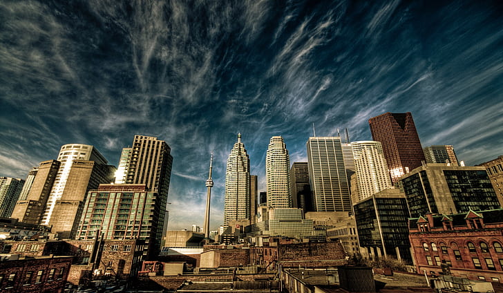 cityscape, Canada, Toronto, HDR