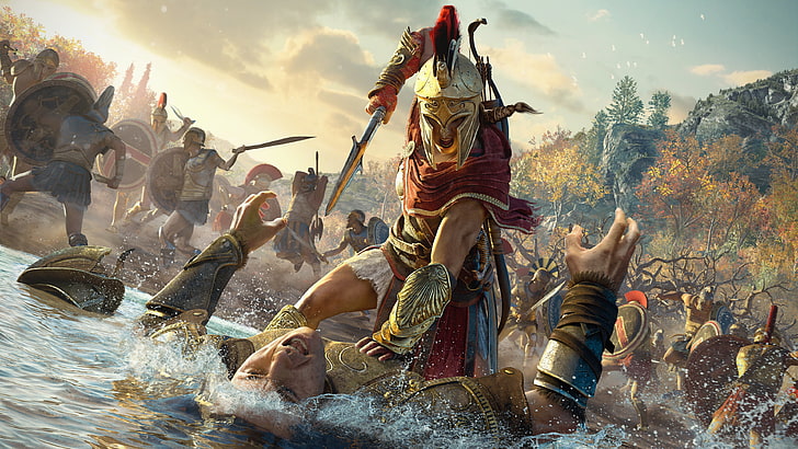 gladiator wallpaper, video games, Video Game Art, Assassin's Creed Odyssey, HD wallpaper