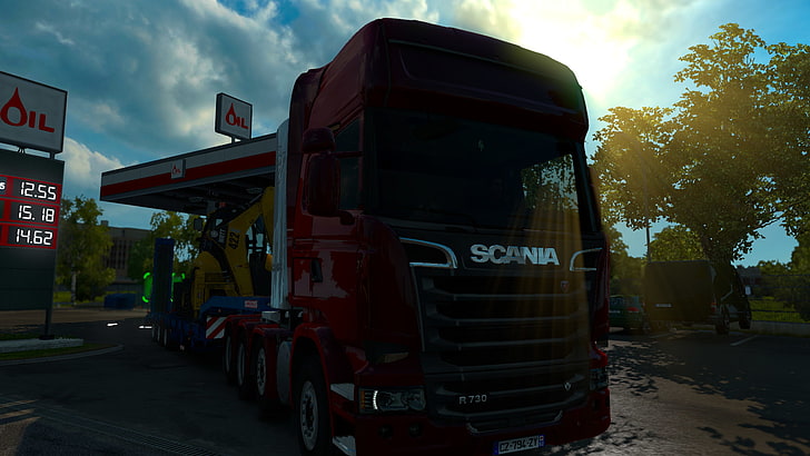 Euro Truck Simulator 2, video games, sky, mode of transportation, HD wallpaper