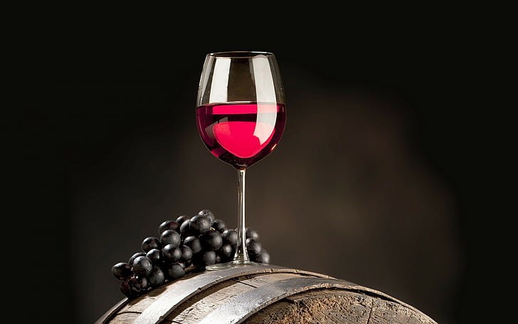 wine, drink, red wine, grapes, drinking glass, HD wallpaper