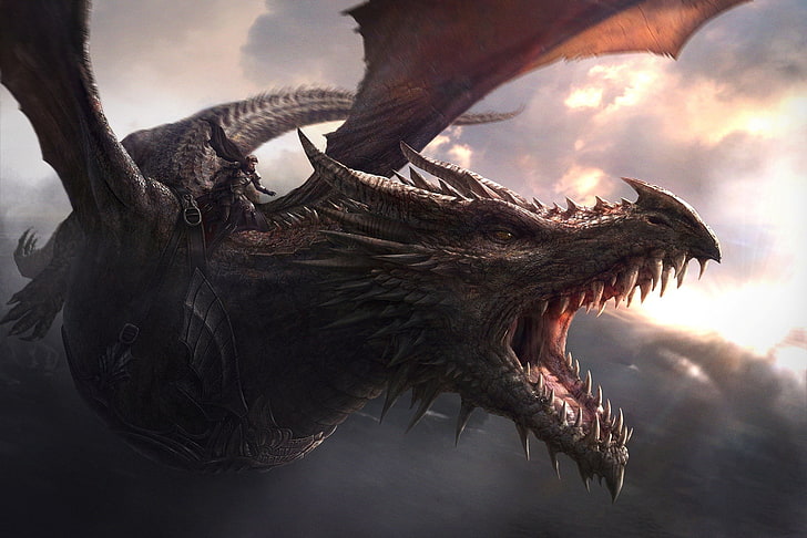 Balerion, dragon, Game Of Thrones, HD wallpaper