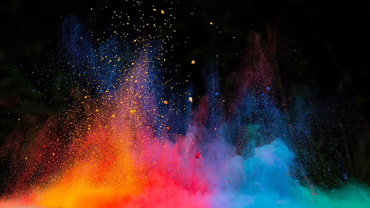 Multicolored Powder Explosion on White Background Colored Cloud Stock  Photo  Image of colour glow 120045452
