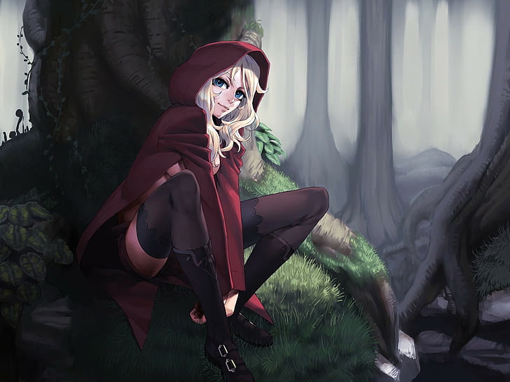 Little Red Riding Hood Anime HD, cartoon/comic, HD wallpaper