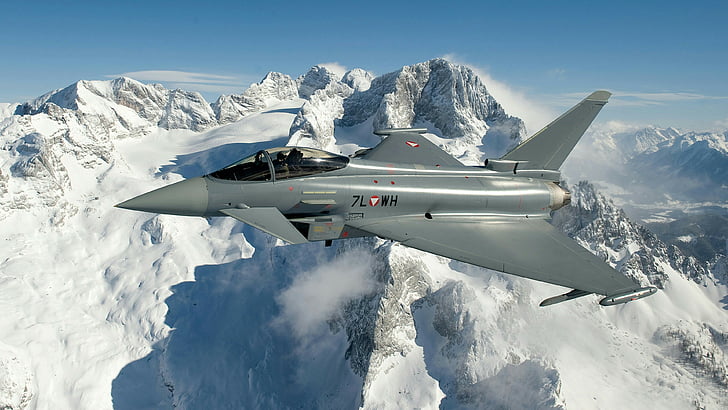 airplane, military aircraft, air force, fighter aircraft, mountain range