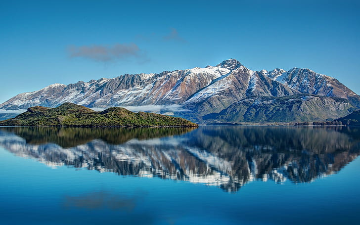landscape, nature, lake, reflection, mountains, water, sky, HD wallpaper