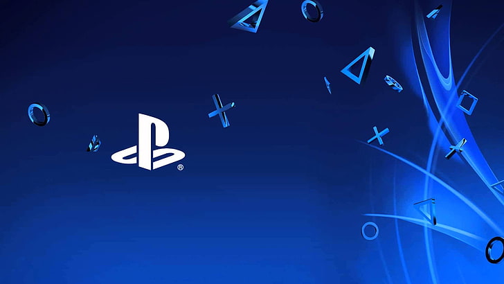 Sony PlayStation wallpaper, blue, communication, no people, number, HD wallpaper