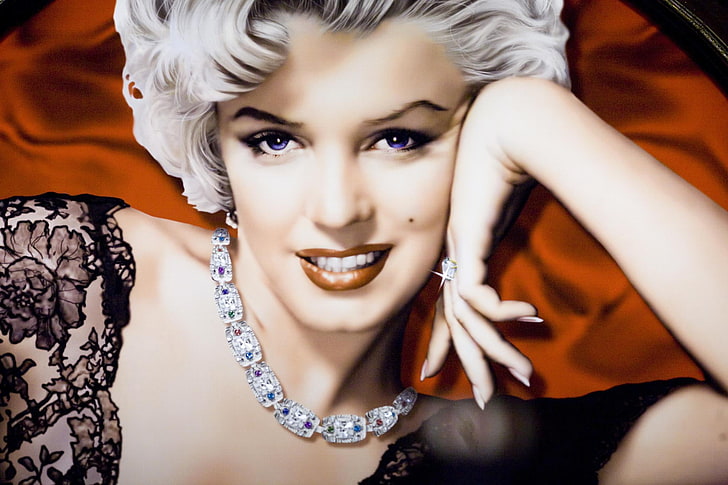 Marilyn Monroe, face, background, model, actress, singer, portrait, HD wallpaper