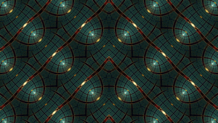 abstract, fractal, pattern, symmetry, digital art, full frame, HD wallpaper