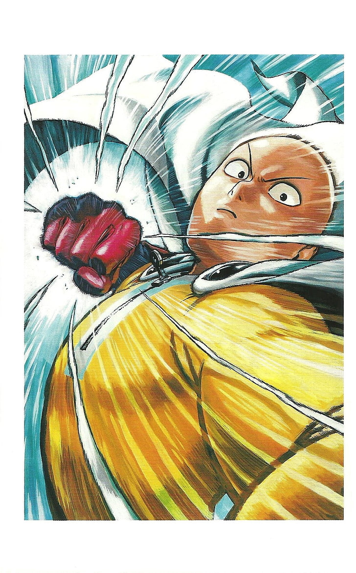 One-Punch Man, Yusuke Murata, Saitama, transfer print, close-up, HD wallpaper