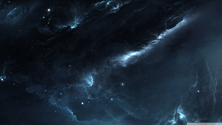 gray sky wallpaper, space, nebula, stars, universe, artwork, Starkiteckt