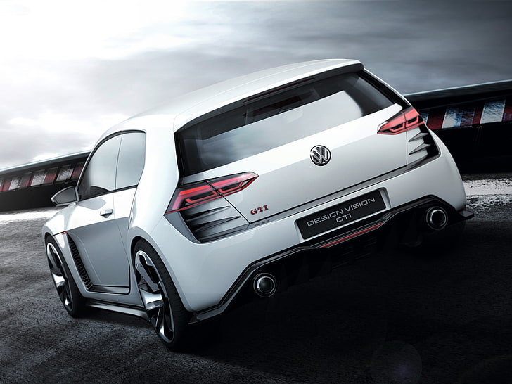 HD wallpaper: auto, Concept, Volkswagen, rear view, Golf, GTI, Design ...