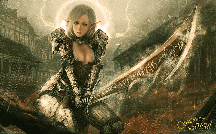 fantasy art, fantasy girl, warrior, young adult, one person, HD wallpaper
