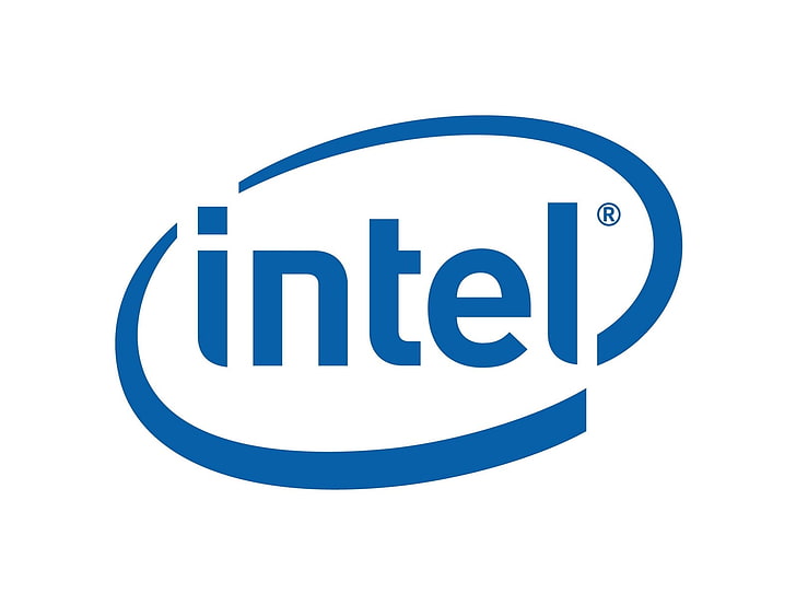 Intel logo, symbol, brand, sign, illustration, business, blue, HD wallpaper
