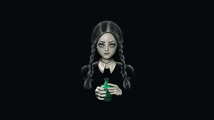 Wednesday Addams and Thing Art Wallpaper HD TV Series 4K Wallpapers Images  Photos and Background  Wallpapers Den