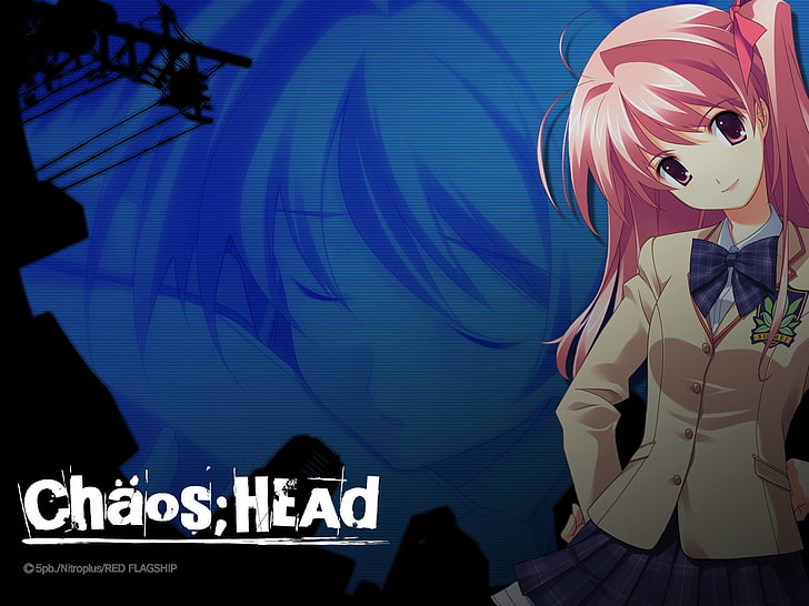 Chaos Head anime wallpaper, sakihata rimi, girl, pink hair, skirt, HD wallpaper