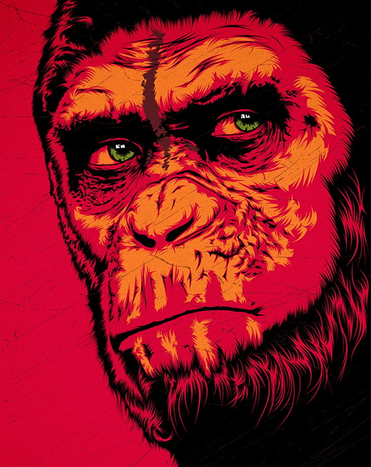 red and black tiger print backpack, apes, Planet of the Apes