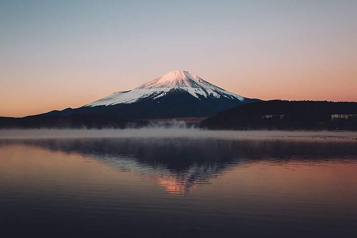 snow capped mountain, Mount Fuji, Japan, nature, sky, scenics - nature, HD wallpaper