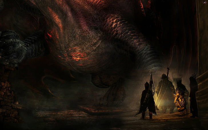 Video Game, Dragon's Dogma: Dark Arisen, standing, people, rear view, HD wallpaper