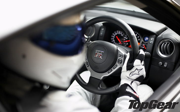Nissan Skyline GTR Macro Steering Wheel Interior Top Gear HD, HD wallpaper