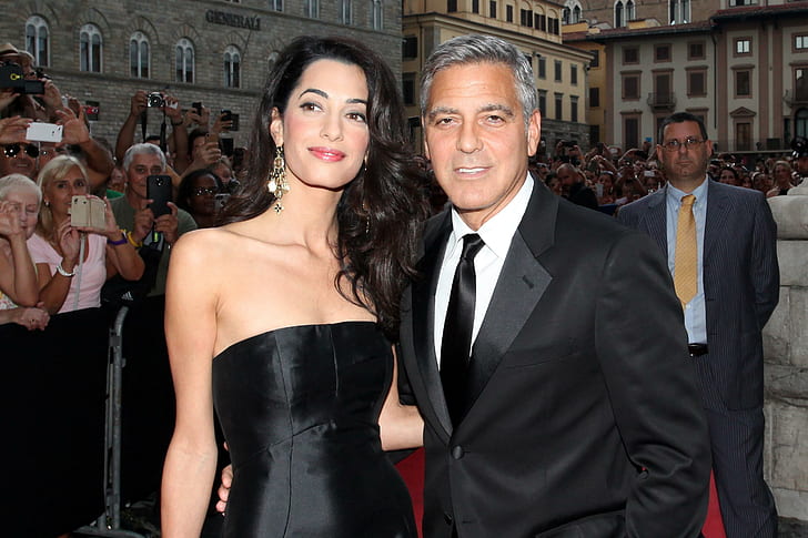 george clooney, amal alamuddin, marriage, family, rings, HD wallpaper
