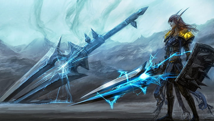 World of Warcraft, warrior, Thunderfury, Blessed Blade of the Windseeker, HD wallpaper