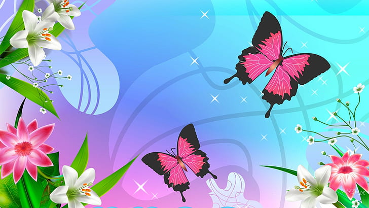 HD wallpaper: digital art, 1920x1080, butterfly, lily, ultra, 4k | Wallpaper  Flare