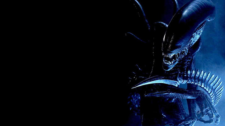 Alien VS Predator digital wallpaper, Alien (movie), black background, HD wallpaper