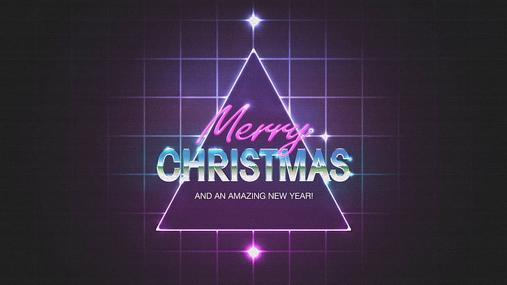 1980s, Christmas, triangle, purple, HD wallpaper