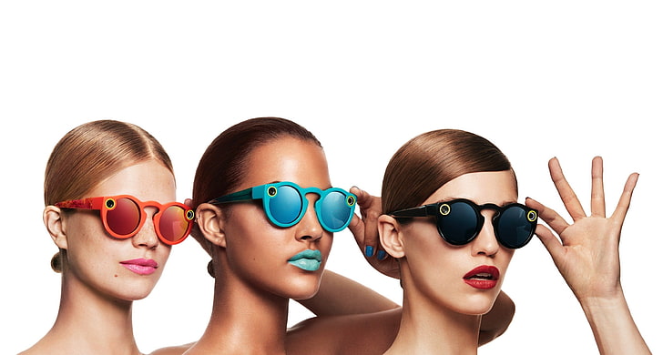 Snapchat, google glass, blue lips, Snapchat glasses, girl