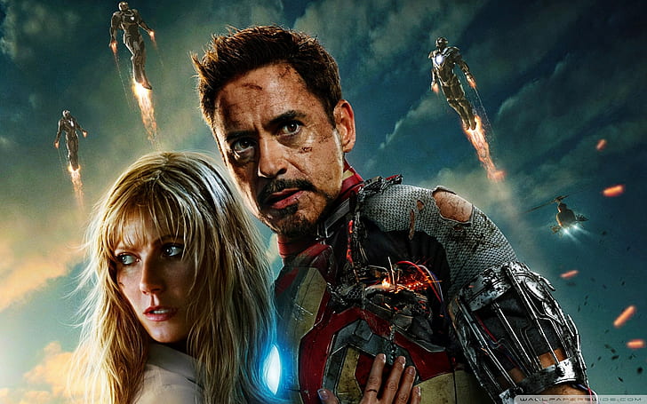 Gwyneth Paltrow, Iron man, Iron Man 3, Pepper Potts, Robert Downey Jr, HD wallpaper