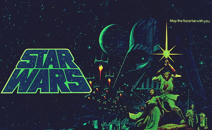 Star Wars Poster, Stars Wars wallpaper, Movies, Vintage, night, HD wallpaper