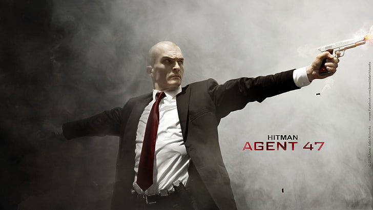 Hitman Agent 47 digital wallpaper, rupert friend, art, businessman, HD wallpaper
