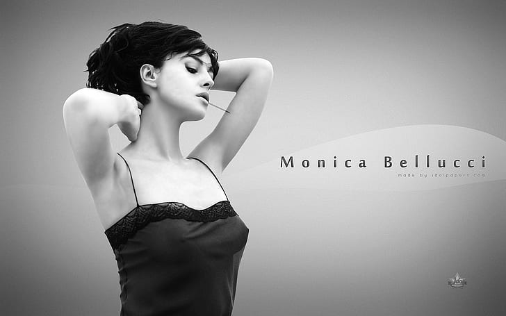 monica bellucci monochrome greyscale 1440x900  People Hot Girls HD Art, HD wallpaper