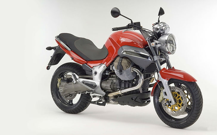 2006 Moto Guzzi Breva V1100, red and black naked motorcycle, Motorcycles, HD wallpaper