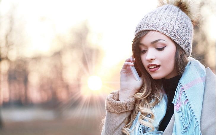 beautiful girl  1920x1200, winter, young adult, warm clothing