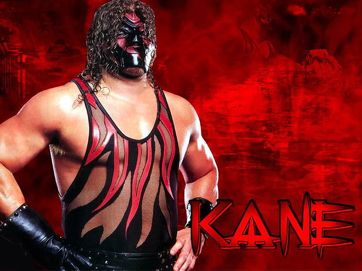 WWE Kane, Kane poster, wwe champion, wrestler, one person, red, HD wallpaper