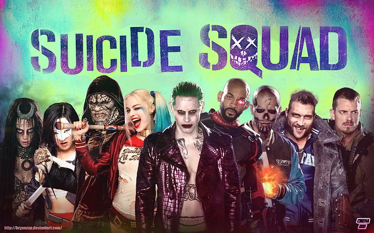 Movie, Suicide Squad, Deadshot, Harley Quinn, Joker, Killer Croc, HD wallpaper