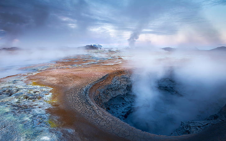 Iceland, geothermal source, mist