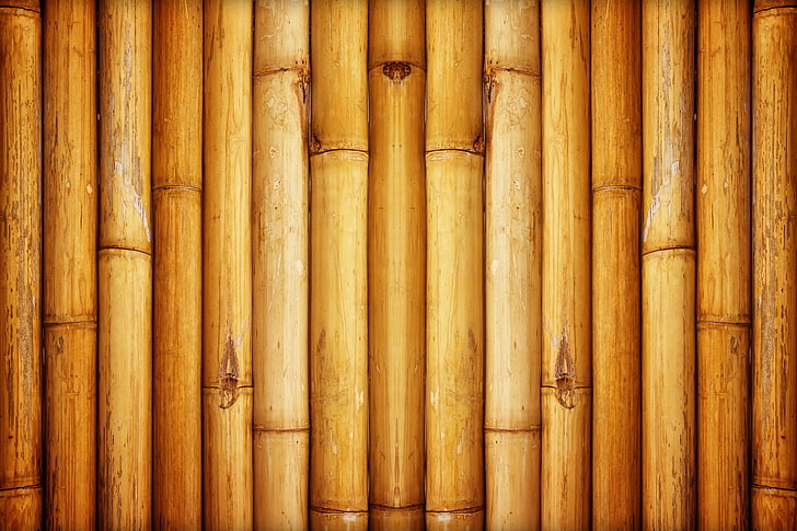 brown bamboo wallpaper, Pattern, bamboo - material, wood - material, HD wallpaper