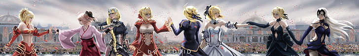 anime girls  Fate Series  Jeanne dArc  knight  blonde  Nero Claudius  Saber Alter  Jeanne darc alter  video games   Mordred (FateApocrypha)  Saber Lily  Okita Souji  long hair  FateGrand Order  armor  Artoria Pendragon